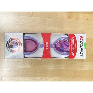 Dolfino Mermaid Fabric Strap Youth Swim Goggle Purple Pink Ages 6 UV Protection